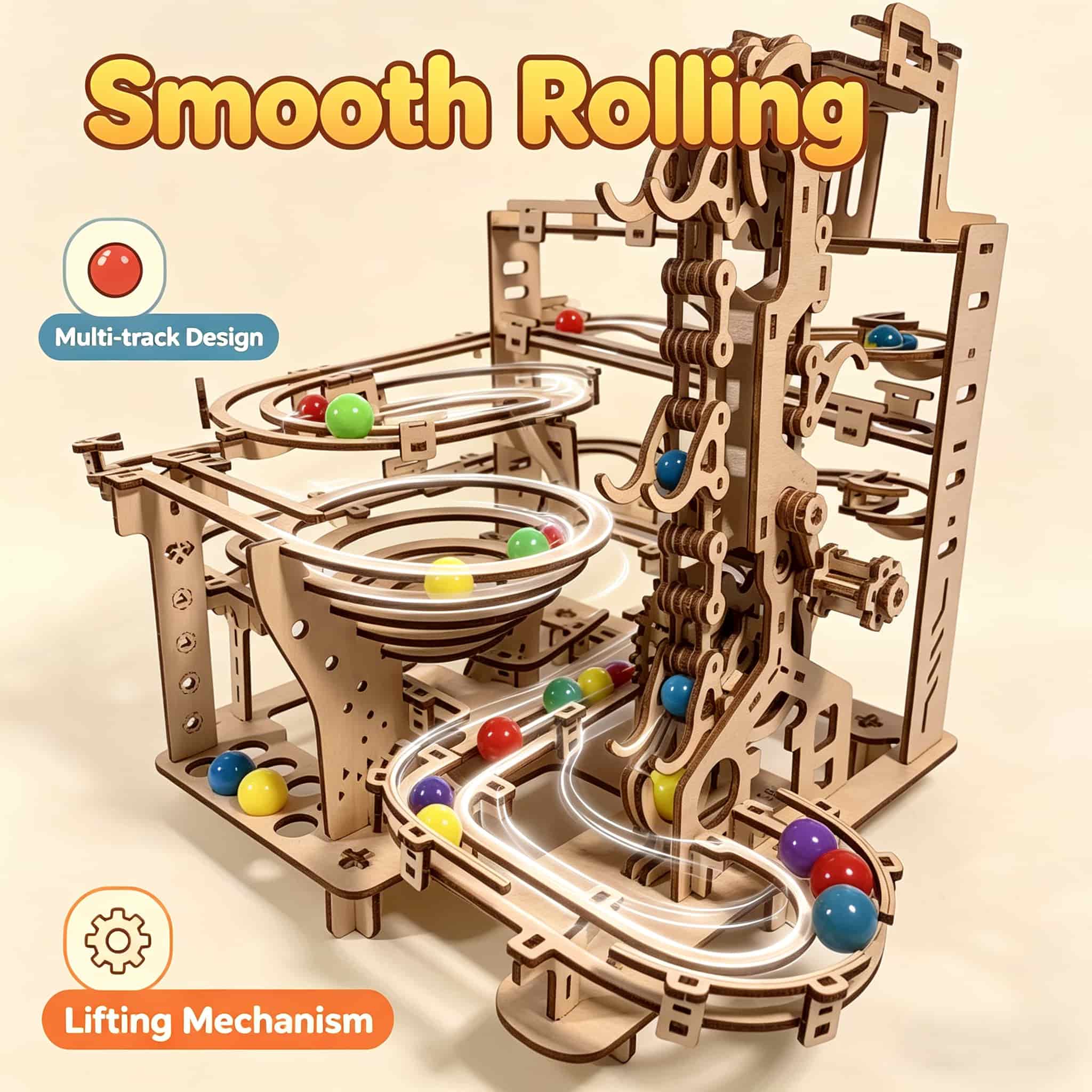 Mechanical Marble Run 3D Woode - Running Gear Track 评论和价格